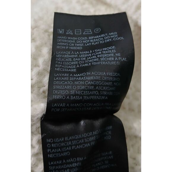 Club Monaco womens small ITALIAN ALPACA puffer sleeve ivory sweater SUPER SOFT - Picture 8 of 8